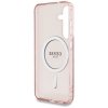 Etui Guess Glitter Circle Classic Logo   MagSafe do Samsung Galaxy S25 różowy