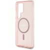Etui Guess Glitter Circle Classic Logo   MagSafe do Samsung Galaxy S25 Ultra różowy