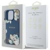 Etui Guess Grained Printed Flower        Pattern MagSafe do iPhone 16 Pro Max niebieski