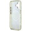 Etui Guess Glitter Flowers Triangle      Buttons MagSafe do iPhone 16 zielony