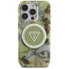 Etui Guess Glitter Flowers Triangle      Buttons MagSafe do iPhone 16 Pro zielony
