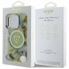 Etui Guess Glitter Flowers Triangle      Buttons MagSafe do iPhone 16 Pro zielony