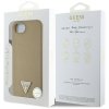 Etui Guess Grained Triangle MagSafe do   iPhone 16e brązowy