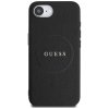 Etui Guess Grained Ring MagSafe do       iPhone 16e czarny