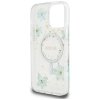 Etui Guess Resin Flowers Glitter MagSafe do iPhone 16 Pro Max turkusowy