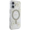 Etui Guess Resin Flowers Glitter MagSafe do iPhone 16 beżowy