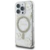 Etui Guess Resin Flowers Glitter MagSafe do iPhone 16 Pro Max beżowy