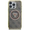 Etui Guess IML Metal Glitter 4G Circle   Triangle MagSafe do iPhone 16 Pro Max brązowy