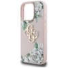 Etui Guess Grained Roses Big 4G logo do  iPhone 16 Pro różowy
