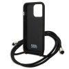 Karl Lagerfeld KLHCP13LCMNIPK iPhone 13 Pro / 13 6,1 hardcase czarny/black Leather Monogram Patch and Cord Iconik