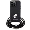 Karl Lagerfeld KLHCP14XSAKCPSK iPhone 14 Pro Max 6.7 hardcase czarny/black Crossbody Saffiano Metal Pin Karl & Choupette