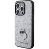 Karl Lagerfeld KLHCP15LGCNPSG iPhone 15 Pro 6.1 srebrny/silver hardcase Fixed Glitter Choupette Logo Metal Pin