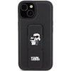 Karl Lagerfeld KLHCP15SGSAKCPK iPhone 15 / 14 / 13 6.1 czarny/black hardcase Gripstand Saffiano Karl&Choupette Pins