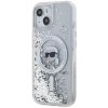 Karl Lagerfeld KLHMP15SLGKISGH iPhone 15 / 14 / 13 6.1 hardcase transparent Liquid Glitter Karl Head Magsafe