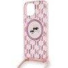 Karl Lagerfeld KLHMP15SHCKCKLCP iPhone 15 / 14 / 13  6.1 różowy/pink hardcase IML Crossbody Monogram Karl & Choupette Head