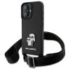 Karl Lagerfeld KLHCP16SSAKCPBK iPhone 16 6.1 czarny/black hardcase Saffiano Karl&Choupette Metal Pin CBDY Strap