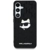Etui Karl Lagerfeld Leather Monogram Pin Logo Choupette Head do Samsung Galaxy S25+ czarny