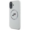 Etui Karl Lagerfeld Silicone Double      Heads And Circle MagSafe do iPhone 16 beżowy