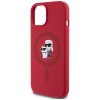 Etui Karl Lagerfeld Silicone             Karl&Choupette Heads Ring MagSafe do iPhone 15 czerwony