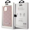 Etui Karl Lagerfeld Leather Monogram     Metal Logo MagSafe do iPhone 15 różowy