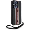 Etui Karl Lagerfeld Saffiano Athleisure  Stripes Cord do iPhone 15 Pro czarno-czerwony