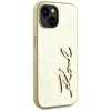 Etui Karl Lagerfeld Wrinkled Metal       Signature do iPhone 15 złoty