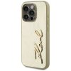 Etui Karl Lagerfeld Wrinkled Metal       Signature do iPhone 15 Pro Max złoty
