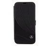 Mercedes MEBKP15L8ROLK iPhone 15 Pro 6.1 czarny/black bookcase Leather Wave Patern