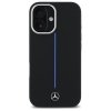 Mercedes MEHMP16S23SUMBK iPhone 16 6.1  czarny/black hardcase Silicone Blue Stripe MagSafe