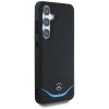 Etui Mercedes Leather Contrasted Blue    Horizontal Curve MagSafe do Samsung Galaxy S25 czarny