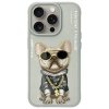 Nimmy etui iPhone 15 Pro Max 6.7        szary/gray Glasses Cool Dog