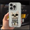 Nimmy etui iPhone 15 Pro Max 6.7        szary/gray Glasses Cool Dog