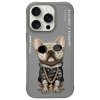 Nimmy etui iPhone 16 Pro Max 6.9        szary/gray Glasses Cool Dog