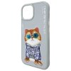 Nimmy etui iPhone 15 6.1 szary/gray     Glasses Cool Cat