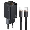 USAMS Ład. siec. 1xUSB-C+1xUSB T43 33WPD3.0 +QC3.0  + kabel U63 USB-C na lightning czarny/black USKTZ01