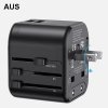 USAMS Adapter siec. 2xUSB T55 12W4w1 US/AU/EU/UK czarny/black CC173TC01 (US-CC173) Univesal Travel Charger