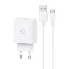 USAMS Ład. siec. 18W + kabel Micro/USB-A1m Fast Charging biały/white series SC SCXLTZ01