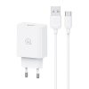 USAMS Ład. siec. 18W + kabel USB-C/USB-A1m Fast Charging biały/white series SC SCXLTZ02