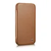 DUPLIKAT: iCarer CE Premium Leather Folio Case skórzane etui iPhone 14 z klapką magnetyczne MagSafe brązowy (WMI14220713-BN)