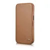 DUPLIKAT: iCarer CE Premium Leather Folio Case skórzane etui iPhone 14 z klapką magnetyczne MagSafe brązowy (WMI14220713-BN)