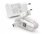 SAMSUNG - ORYGINALNA ŁADOWARKA SIECIOWA 2A FAST CHARGE EP-TA200EWE z kablem USB-C EP-DN930CWE 1.2m - Galaxy S10 S10E S10 Lite S10+ S20 , A12 , A20E A20s A21 A02s A50 A41 A42 A51 A52 A70 M21 M31 Xcover 5 , S20 FE (biała)