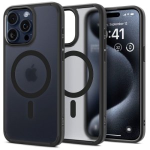 ETUI SPIGEN  ULTRA HYBRID MAG MAGSAFE IPHONE 15 PRO FROST BLACK