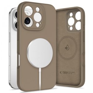 ETUI PLECKI CASE TECH-PROTECT  LIQUID SILICONE MAGSAFE IPHONE 16 PRO MAX CHOCOLATE BROWN