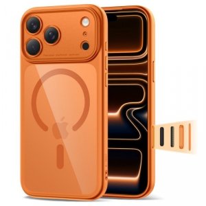 Etui Magnetyczne Tech-Protect MagPeak MagSafe CC do iPhone 17 Pro Cosmic Orange/Clear