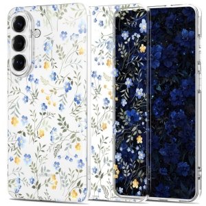 Przezroczyste etui w kwiaty do Samsung Galaxy S26 – Tech-Protect FlexAir (Spring Flowers)