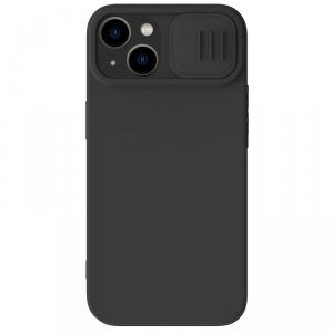 Nillkin CamShield Silky Silicone Case etui iPhone 14 pokrowiec z osłoną na aparat czarny