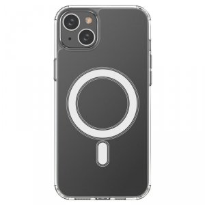 Etui magnetyczne Clear Magnetic Case z MagSafe do iPhone 14 Plus  ze srebrnym ringiem - przezroczyste