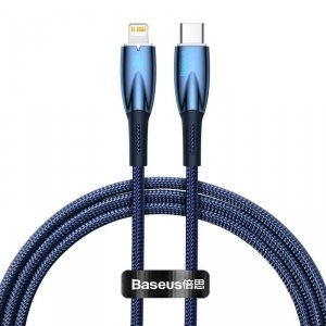 Baseus Glimmer Series kabel do szybkiego ładowania USB-C - Lightning 20W 480Mb/s 1m niebieski