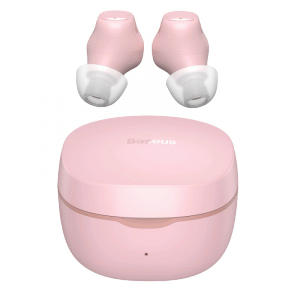 Baseus Encok WM01 TWS bezprzewodowe dokanałowe słuchawki Bluetooth 5.3 różowy Upgraded Version (NGTW240004)