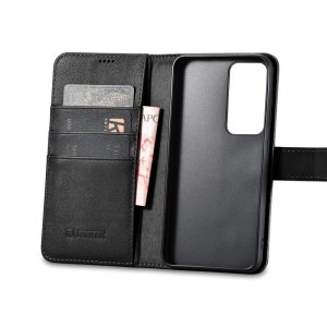 iCarer Wallet Case etui do Samsung Galaxy S23 skórzany pokrowiec portfel czarne